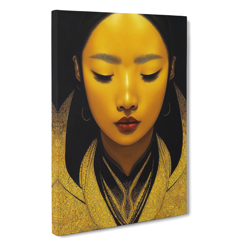 XC1022-60X A Golden Woman No.1 - Wrapped Canvas Graphic Art, 50cm H x 35cm W x 3cm D