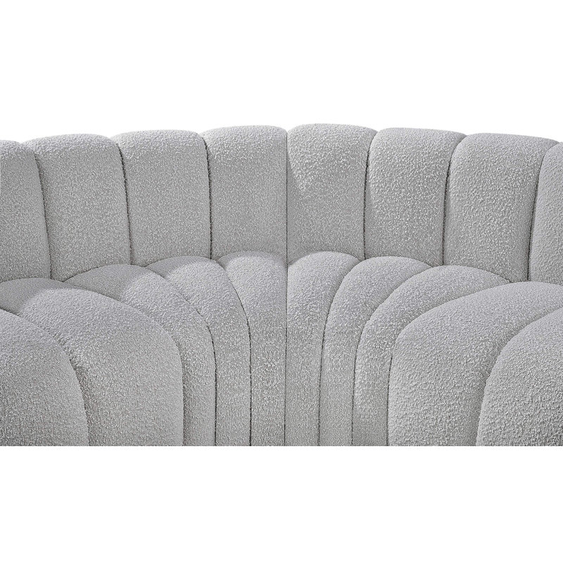 Canapé et méridienne rembourrés Hollybeth, Tissu gris bouclé