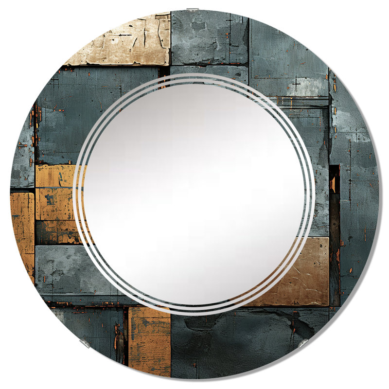 Rakiura - Miroir mural moderne rond, 32 po x 32 po