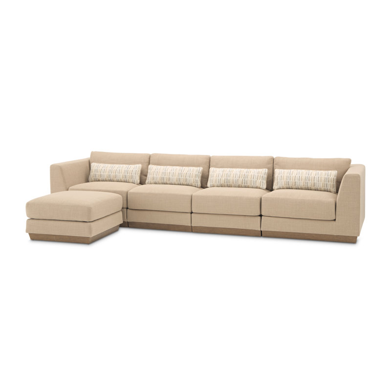 Portrait 5-Piece Sectional - Toffee/Sienna Brown