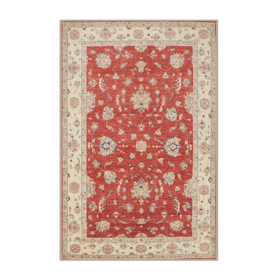 Tapis décoratif rouge à motif oriental Stacey