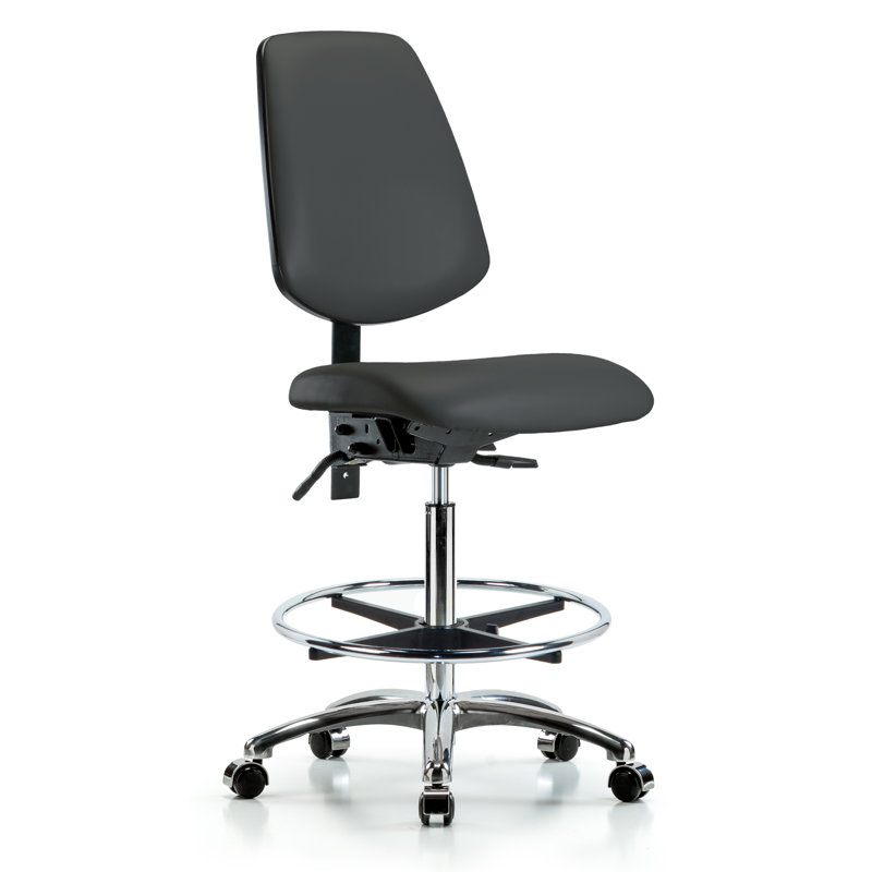 Torin Drafting Chair, Casters, Charcoal, Included