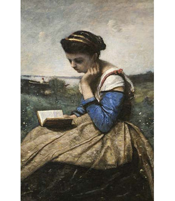 A woman reading-impression