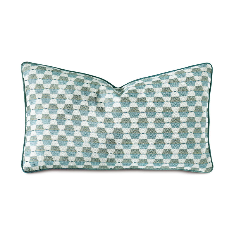 Twin Palms Geometric Rayon/Viscose Reversible Throw Pillow