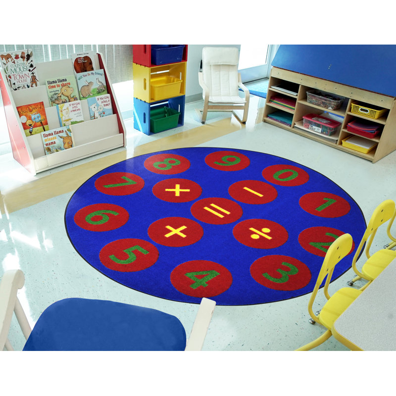 Number Jumpers by Joy Carpets Area Rug, Round 5'4"