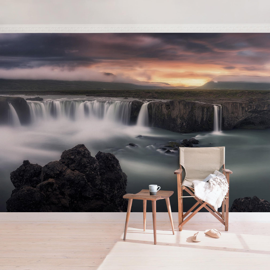 Goðafoss Waterfall Semi-Gloss Wallpaper Roll