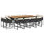  Ensemble de salle à manger de patio de 12 pièces, brun, blanc crème-665720046-665720045