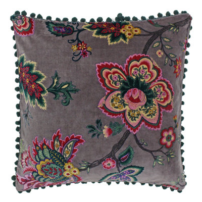 Palampur Floral Mink Square Throw Cushion