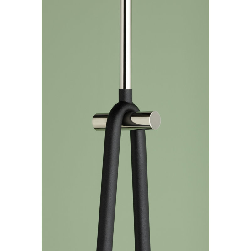 Luminaire suspendu unique à 2 lumières Rhea, Nickel poli
