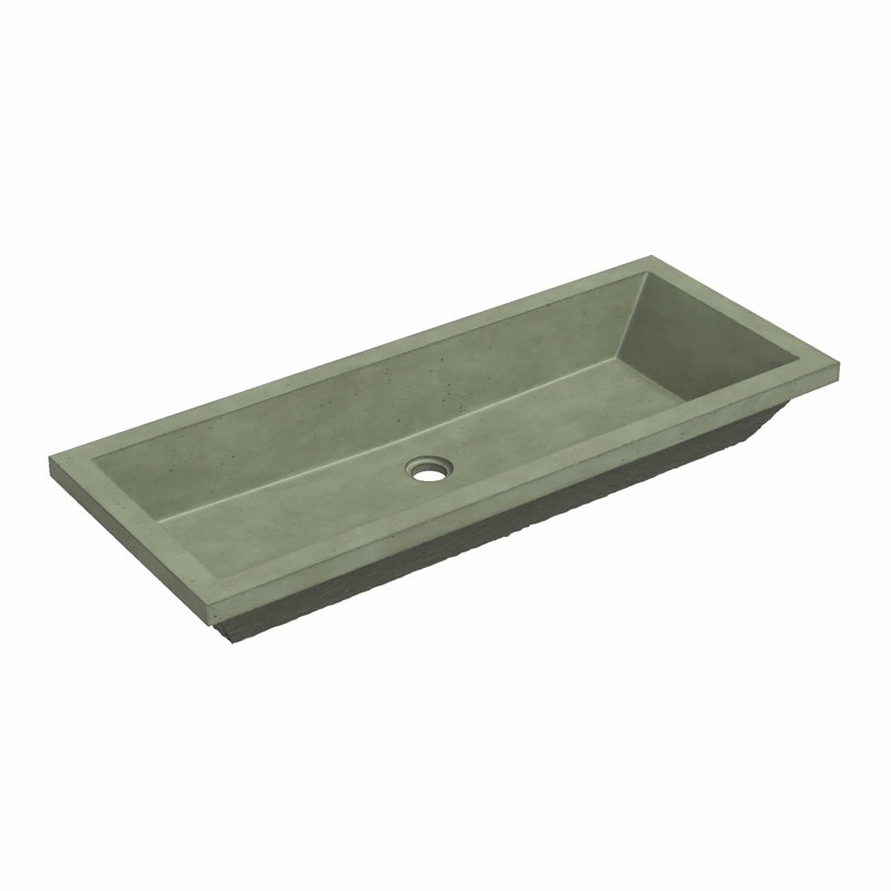Arcata 36" Undermount Concrete Trough Bathroom Sink, Sage
