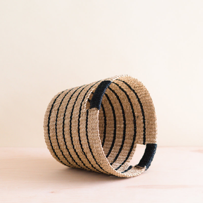 Black Stripes Tapered Basket