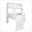 Bureaux avec huche, bureau d'ordinateur de bureau blanc antique 59,84 po avec rangement | Blanc | Panneau de fibres à densité moyenne