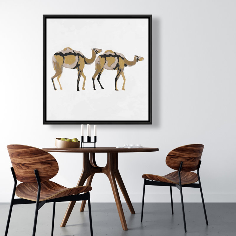 Two Abstract Dromadars Print On Canvas
