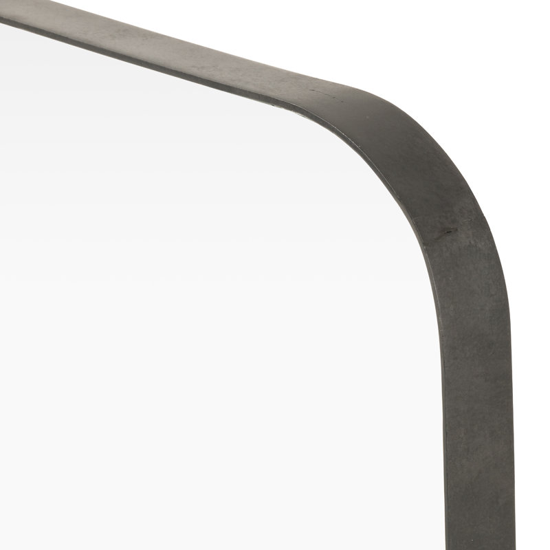 Bellvue Flat Metal Wall Mirror, 47.25" x 47.25", Dark Gray