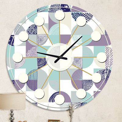 Retro Geometric Design IV - Mid-Century Modern wall clock