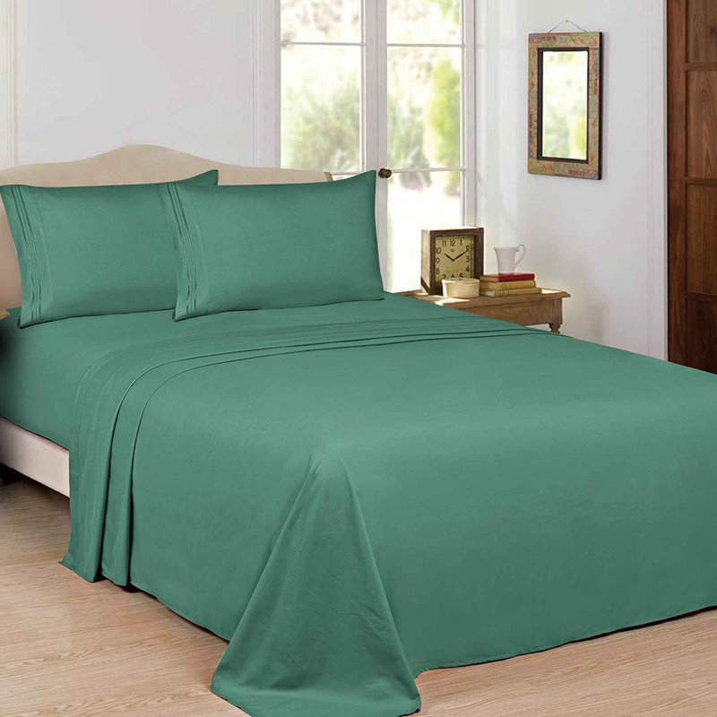 Ensemble de draps 100% coton jersey - Doux et confortable - Poche, Ensemble de draps pour lit simple TG avec 1 taie d