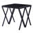 8Mm Thick Glass End Table In Black Finish With A Stable Metal Contemporary Smooth Top And Structure