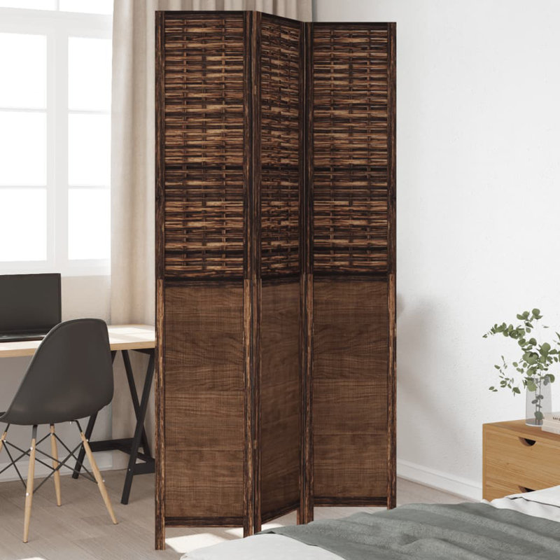 Farnum Solid Wood Accent Room Divider, Dark brown, 160cm H x 110cm W