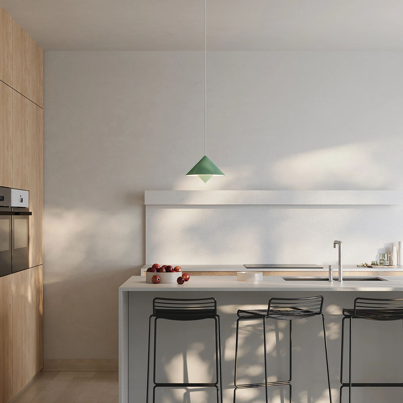 Jai Pendant Light, Sage, 11'' H x 9.84'' W x 9.84'' D, White