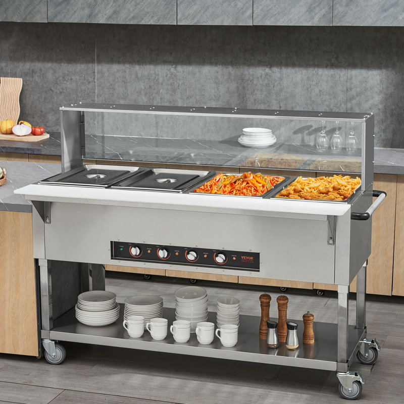 Chauffe-plat commercial à 4 casseroles VEVOR, table de cuisson électrique 4 x 20,6 pte