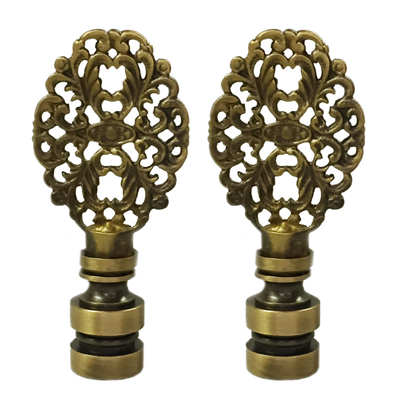 Faîteau de lampe ovale filigree, Laiton antique