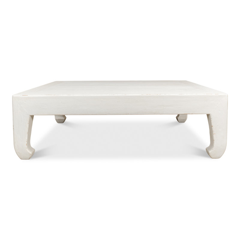 Classic Chinese Solid Wood Coffee Table, White