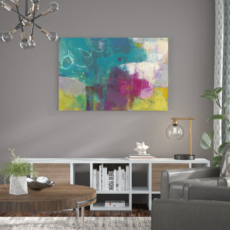 «Loop III» par Sue Jachimiec, peinture sur toile tendue, H 32 po x l 48 po