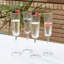 Hammered Champagne Glass-Clear w/Gold Rim