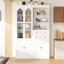 Grand garde-manger autoportant avec 4 tiroirs et tablettes coulissantes, blanc-1810931012
