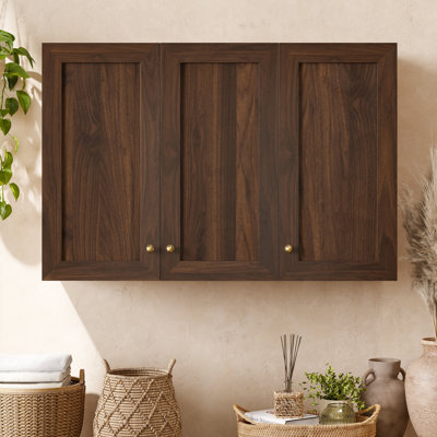 Armoire de rangement murale - 5 tablettes réglables, charnières à fermeture en douceur pour la salle de bain, la cuisine, le salon et le vestibule