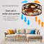 Caged Ceiling Fans With Lights Black, 20 Inch Flush Mount Ceiling Fan Light, Farmhouse Small Ceiling Fan With Light Fixture, Reversible Fan For Bedroom (Including E26 Bulbs)