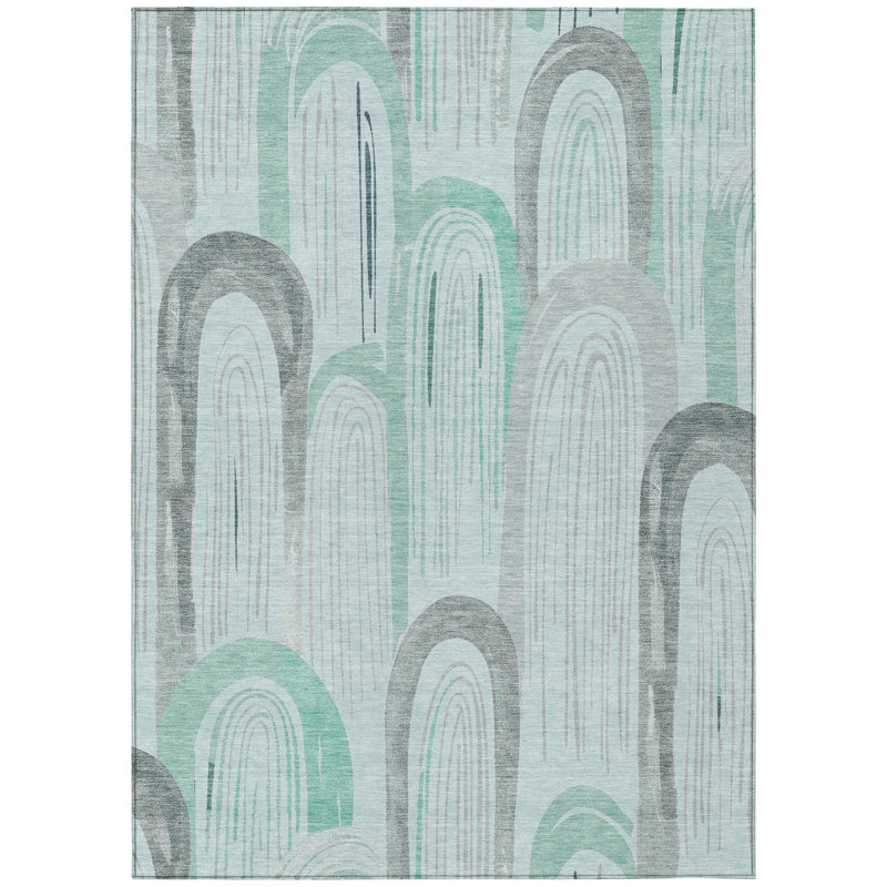 Red Synthetic Flat Woven Washable 8' x 10' Rug