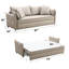 Canapé-lit escamotable beige avec espace de rangement - 4 coussins assortis pour plus de confort Espace dissimulé et coussins amovibles: l 89,44 po x H 36,7 po x P 32,03 po, 2 sièges, rembourrage en mousse