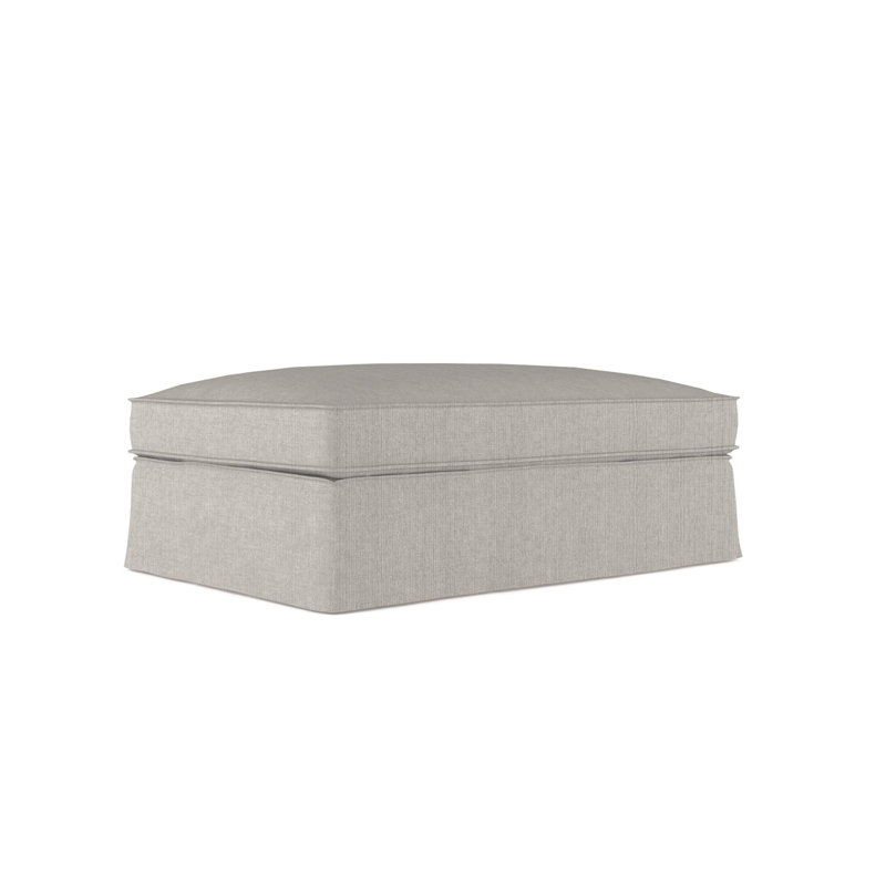 Mulberry Ottoman, Plush Velvet Oyster, Weathered