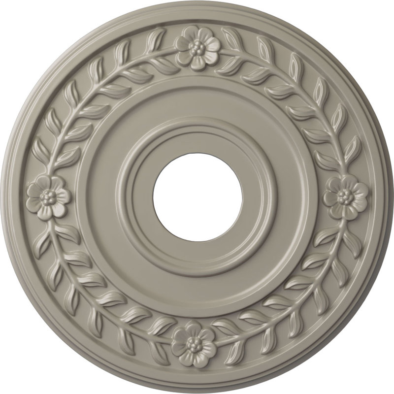 Médaillon de plafond Endurathane Luton, DO 15 3/4 po x P 5/8 po (convient aux auvents jusqu'à 1 1/8 po), finition perle noire peinte à la main