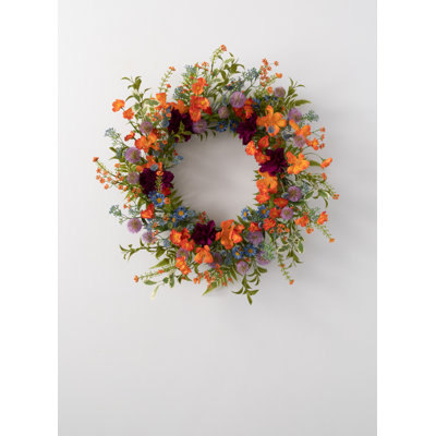 Couronne de dahlia artificielle 21 po 21