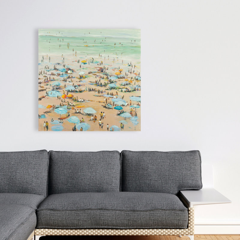 " People At The Beach ", 36" H x 36" W x 1.5" D