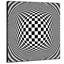 Reproduction d'art mural encadré noir et blanc à carreaux illusion optique déformée (assemblage de cadre requis)-105075983