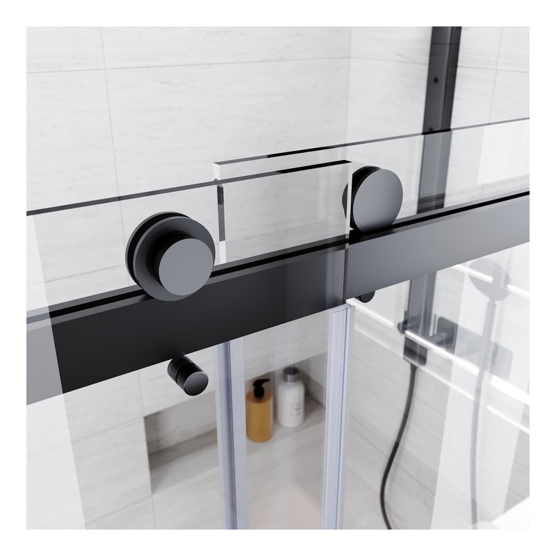 Frameless Sliding Bathtub Door 56-60 in.W x 62 in.H,Bypass Tub Glass Sliding Shower Doors,3/8"(10mm) Thick Clear Tempered Glass,Heavy Duty Stainless Steel Hardwares,2pcs Rectangle Handles