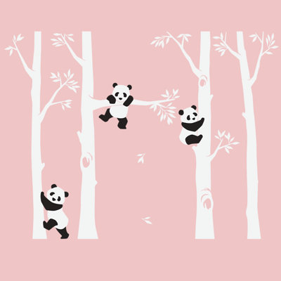 Adhésif décoratif arbre avec des pandas