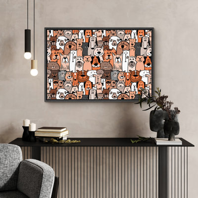 Collage d'animaux orange et brun avec de jolies images pour la décoration d'une chambre d'enfant