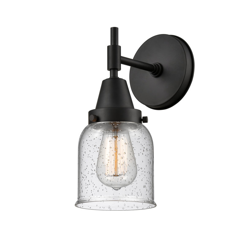 Gayle Chrome Armed Sconce, Matte Black, Incandescent, Seedy