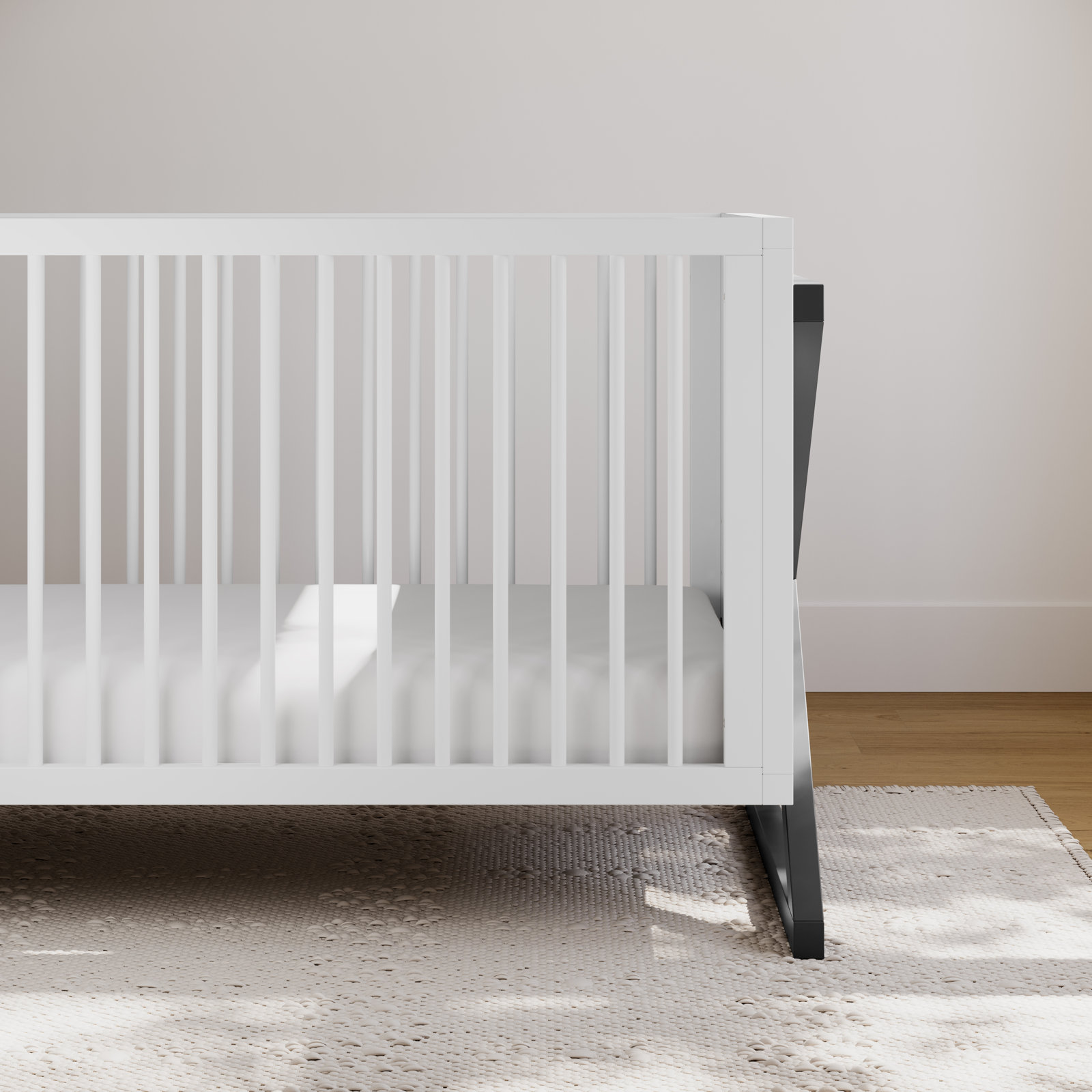 Equinox 3-in-1 Convertible Crib, White/Gray