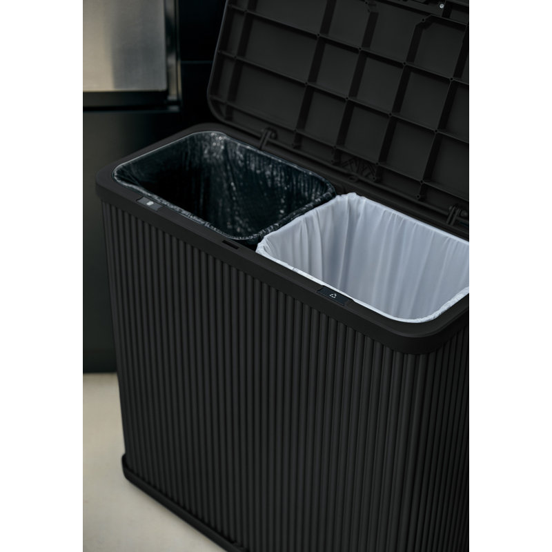 Poubelle Veradek Tambour, Black, Ensemble de 2