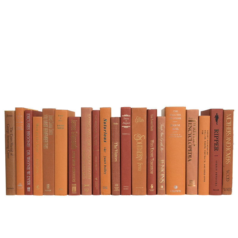 Decorative Books - Vintage Canyon Books - Orange Books By The Foot