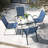 5-piece Outdoor Dining Set, Textilene Stackable Chairs And Umbrella Hole-1932038986
