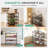 4-Tier Kitchen Utility Cart With Wood Top, Storage Cart With 8 Baskets And Handle, Metal Rolling Pantry Organizer On Wheels For Fruits And Vegetables