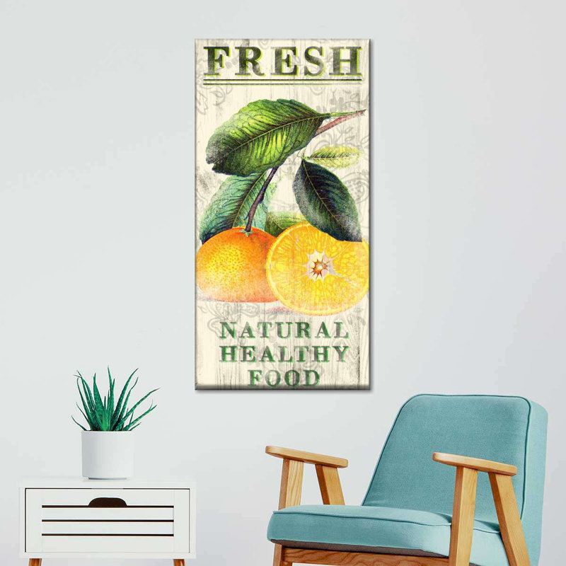Fresh Oranges Wall Sign Canvas Print, 36" H x 18" W x 1.25" D