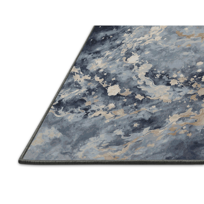 Tapis gris soyeux et moelleux, Rectangle 5 pi x 7 pi