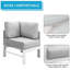 Ensemble de conversation modulaire en aluminium 4 pièces pour patio, canapé 7 places avec coussins épais et table basse